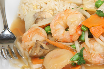 Chinese Tiger Prawns with Rice Meal