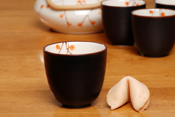 Asian Tea With Fortune Cookie