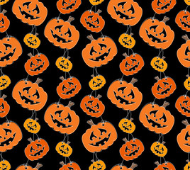 Endlosmuster Kürbisse schwarz