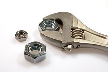 Wrench and chrome Nut