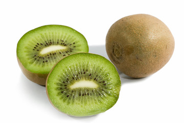 Kiwi fruits isolated on white