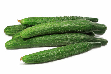 cucumbers on a white background