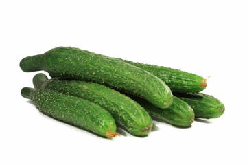cucumbers on a white background