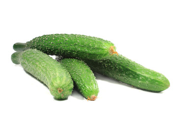 cucumbers on a white background