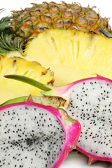 Delicious fresh fruits background as dessert