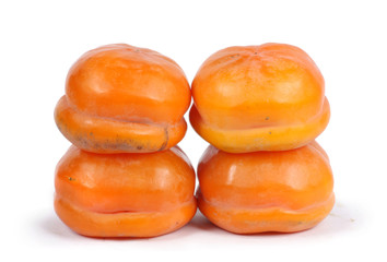 Fototapeta na wymiar Orange persimmon isolated on white.