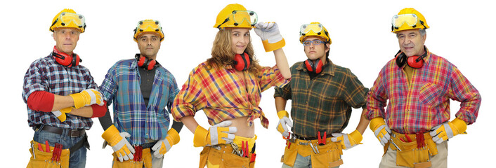 Construction workers team
