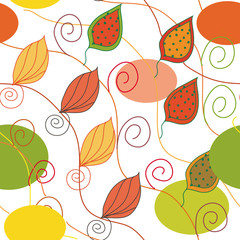 Seamless pattern with autumn leaves