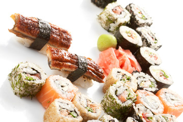 Different types of sushi.