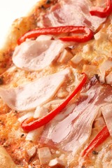 Pizza with pepper and ham