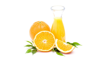 orange juice and some fresh fruits