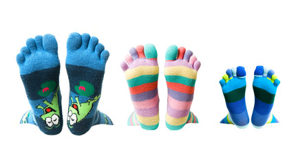 family with funny socks