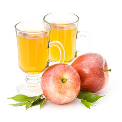 apple juice and fresh fruits