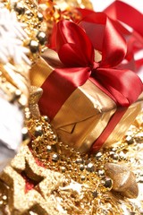 Christmas present and gold star