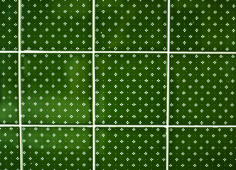 background of a  green tiles