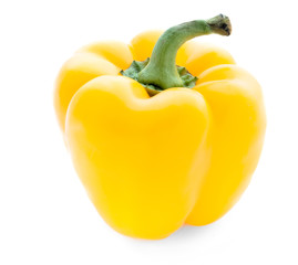 Yellow paprika on white background