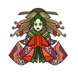 ポップな花魁のキャラクター