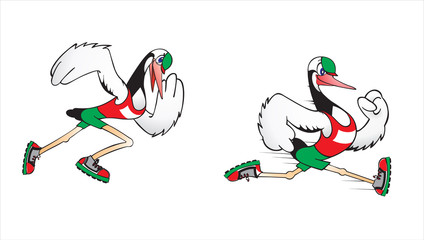 running stork vector illustration