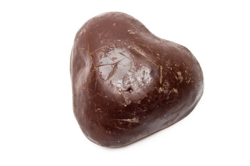 Single scratched chocolate heart