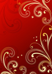 Red floral background