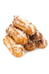 Choux pastry isolated on white