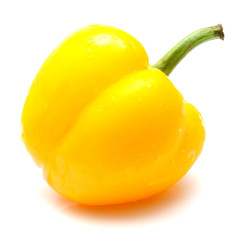 Sweet yellow pepper isolated on white.