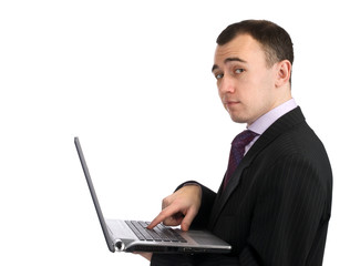 Businessman with laptop
