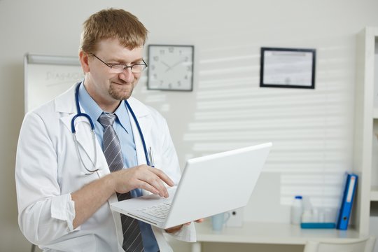 Male doctor working