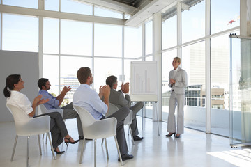 Clapping after a presentation