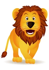 Door stickers Zoo Funny lion isolated