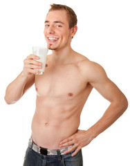 Fototapeta premium young sportsman with a bare torso