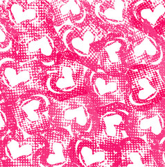 Grunge hearts valentine background vector