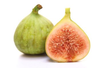 Fresh figs on white