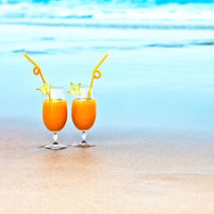 Two glasses of orange juice
