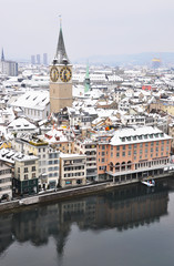Obraz premium Winter view of Zurich