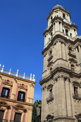 Fototapeta na wymiar Catedral y Palacio Arzobispal, Plaza del Obispo,Málaga,España