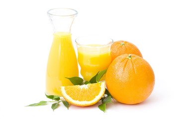 Naklejka na ściany i meble orange juice and some freh fruits