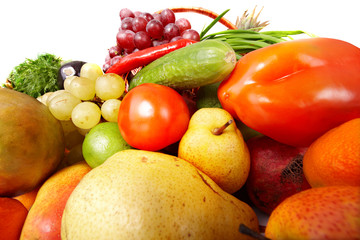 Obraz na płótnie Canvas Group of vegetable and fruit. Isolated.