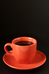 Terracotta cup of coffee