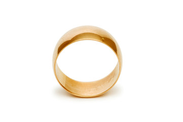 Golden ring isolated on the white background