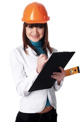 Charming girl the builder