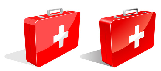 Fototapeta premium First aid kit isolated on white.