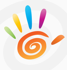 Hand Palm High Five Colorful Vector, Gesture Fingers Design Abstract Elements