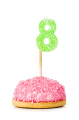 Birthday candles isolated on the white background