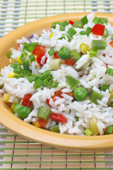 Rice with vegetables.