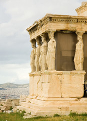 Caryatid Porch of Erechtheum at Akropolis. Athens, Greece