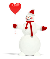 Snowman with balloon