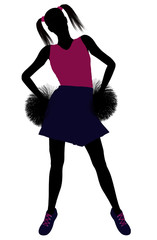 Cheerleader silhouette on a white background
