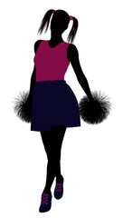 Cheerleader silhouette on a white background