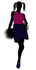 Cheerleader silhouette on a white background